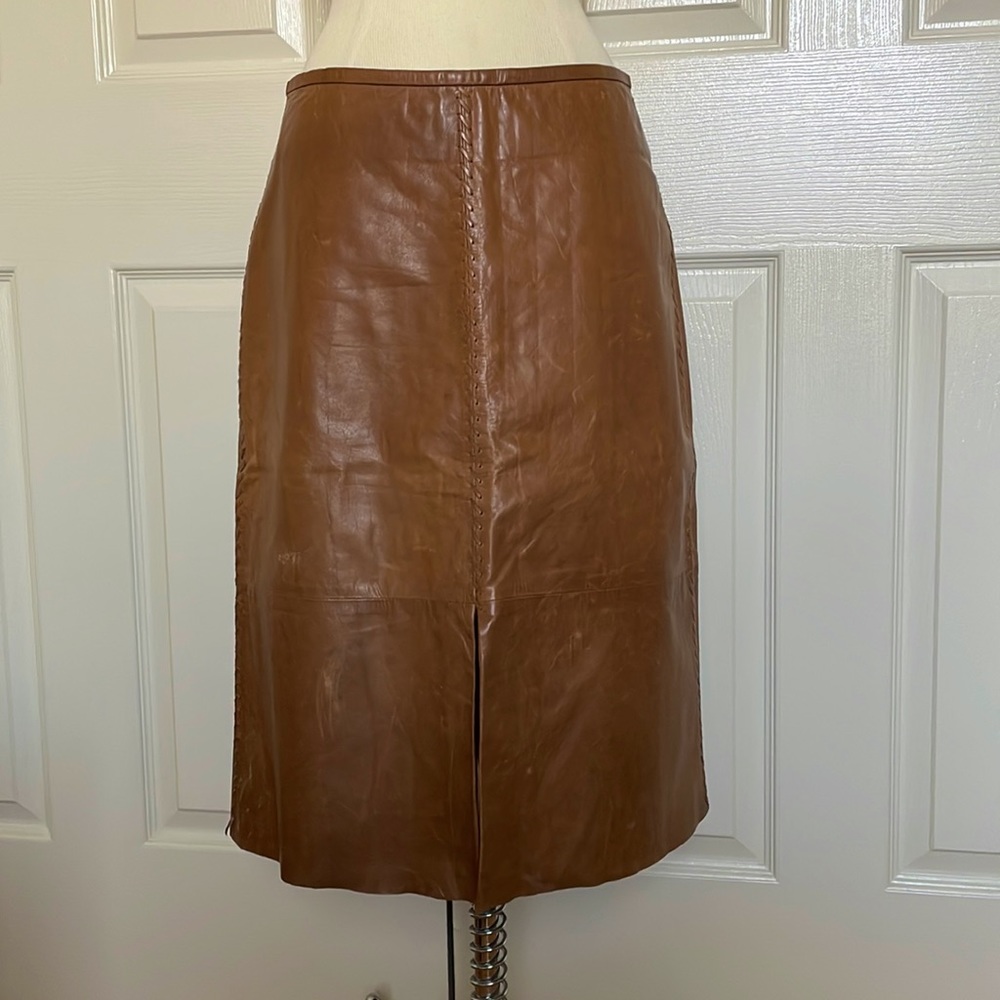 Banana Republic Size 6 Genuine Leather Skirt
